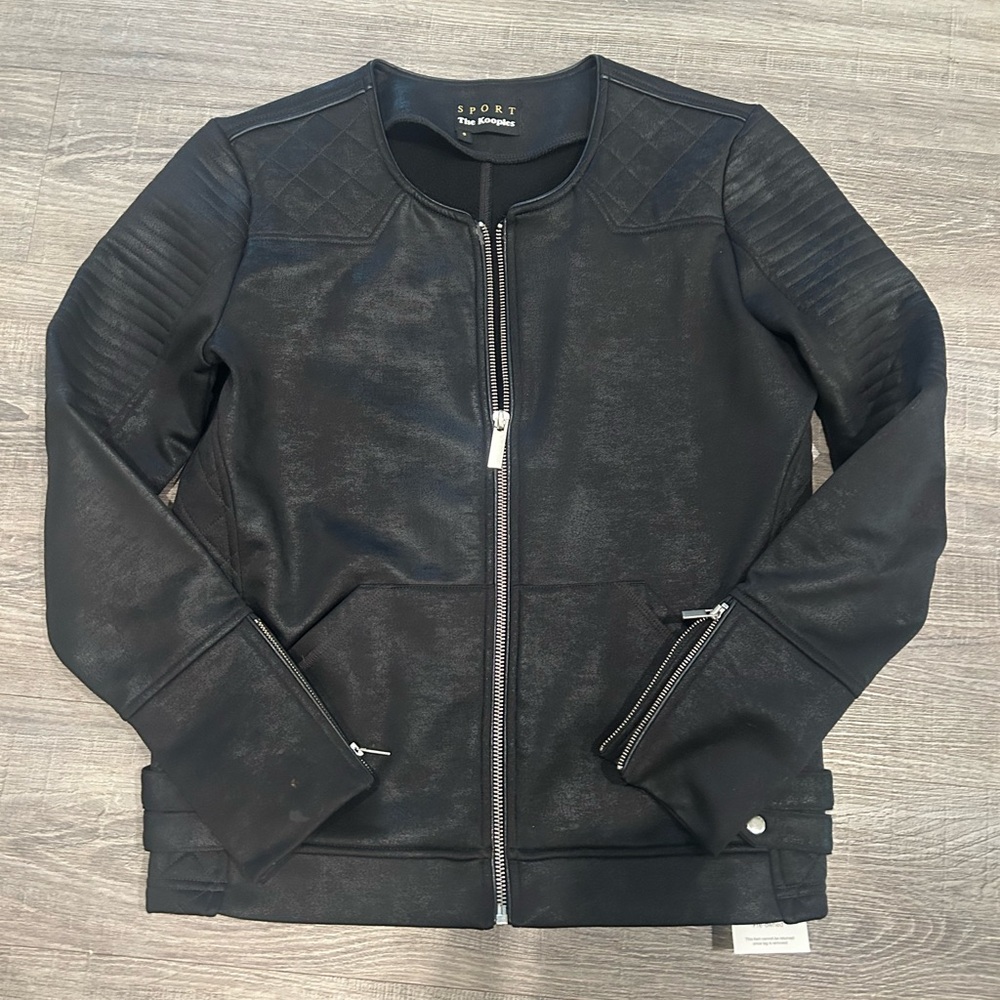 The Kooples Sport Black Leather Jacket